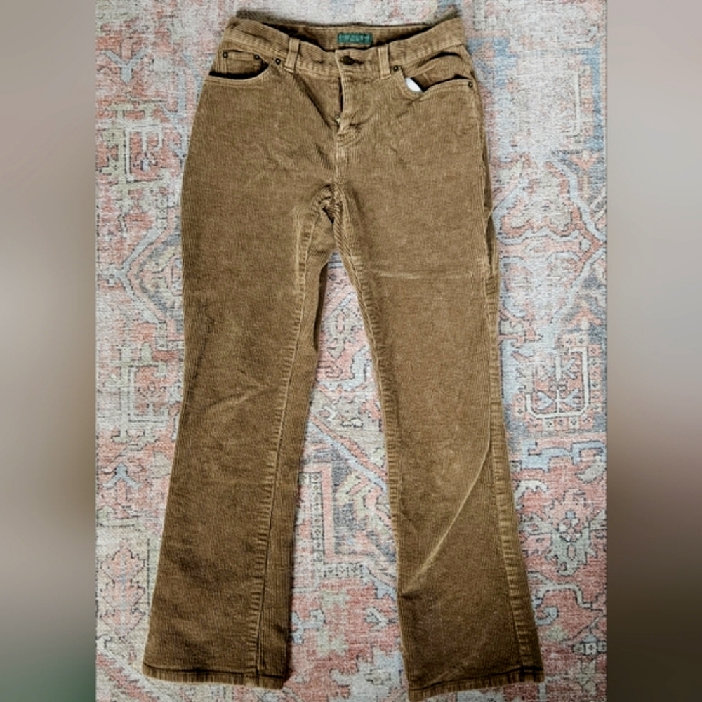 Ralph Lauren Camel Brown Corduroy Bootcut Pants